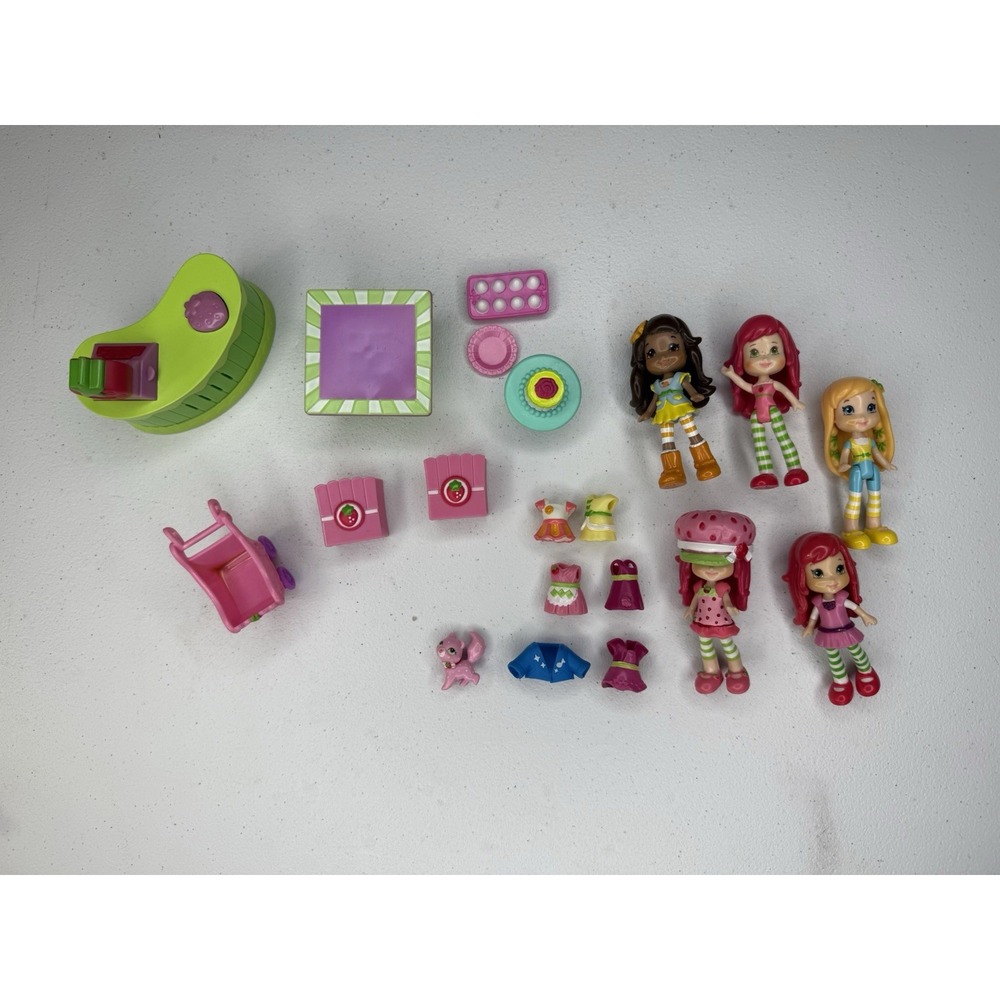 Partial 2008 Complete Set Strawberry Shortcake Molded 3" Dolls Figure Lot
